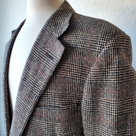 Polo Ralph Lauren Vintage Glenn Plaid Tweed Wool 2 Piece Mens Retro Suit 42R/34 - Picture 5 of 14